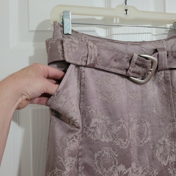 Purificacion Garcia Pencil Skirt Size 6/8 Cotton Silk Blend Spain Elegant Purple - Picture 6 of 12